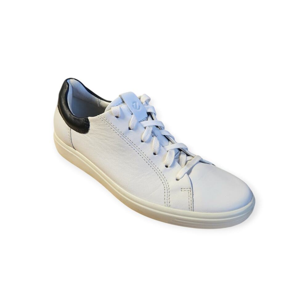 Ecco Soft 7 Street Sneaker White Leather Tennis Shoe Women 9-9.5 Extra Width